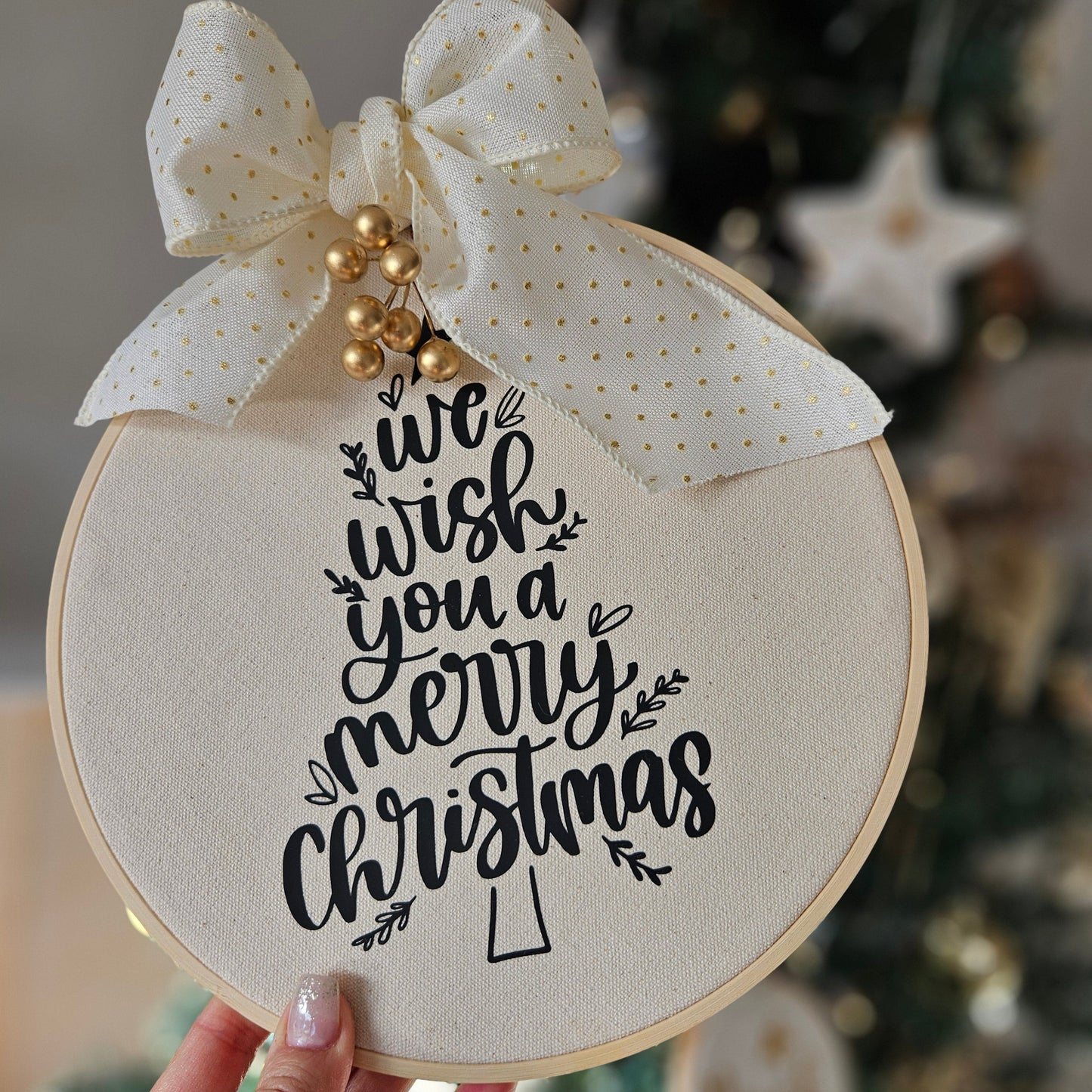 Wreath - Christmas (wooden hoop)