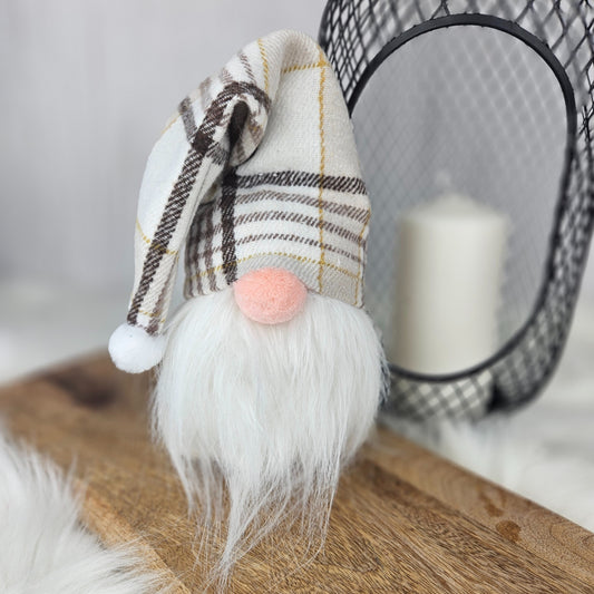 Gnome -white / beige plaid