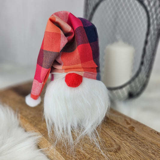 Gnome -red/ pink/ purple plaid