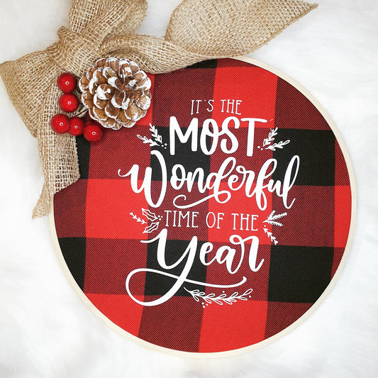 Wreath - Christmas (wooden hoop)