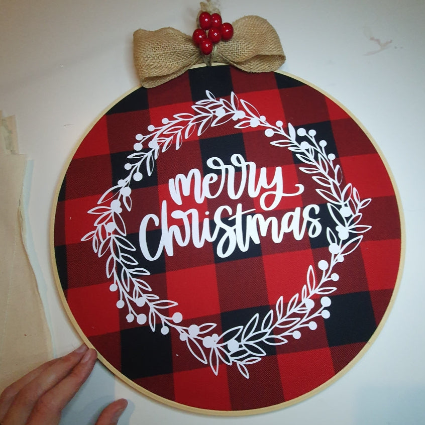 Wreath - Christmas (wooden hoop)